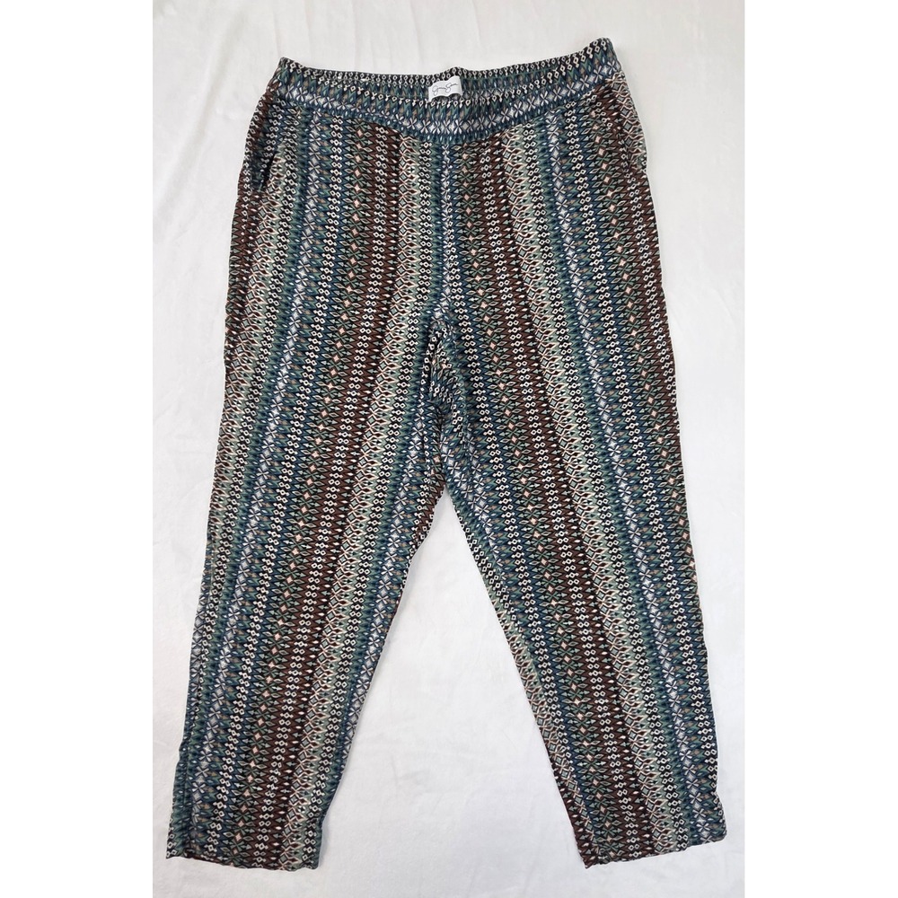 Jessica Simpson Pants Women M Blue Excellent Geometric‎ Boho Viscose